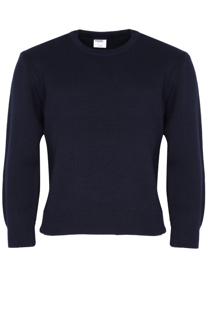 Pull bleu marine col rond deals