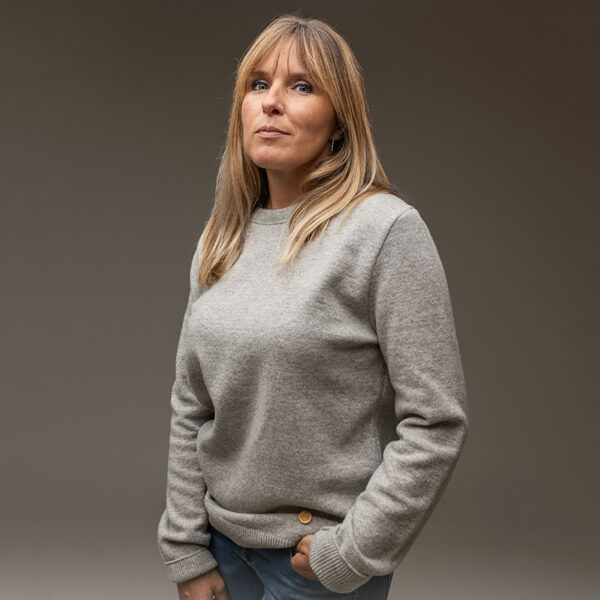 Pull femme laine recyclée fabriqué en circuit court, mode responsable